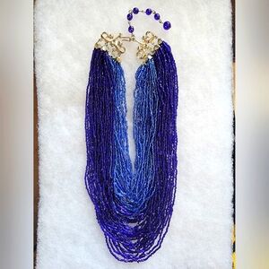 Statement Necklace Multiple Beaded Strands Necklace